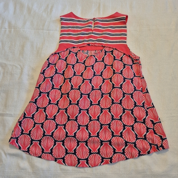 Crown & Ivy women's XS sleeveless tank top pink navy stripe & seashell VGUC - Picture 3 of 6